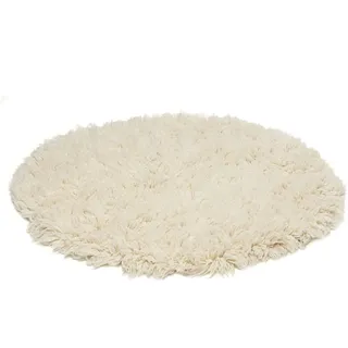 RUG N' ROLL Flokati-Teppich Luxus Flokati 2500, pflegeleicht, strapazierfähig, Schurwollshaggy, Rund weiß Rund | 250 cm x 250 cm