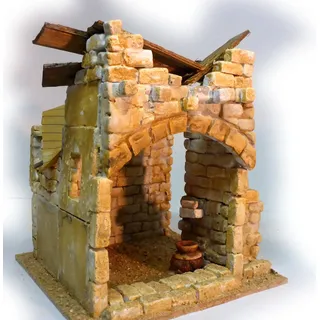 Kleiner Krippenstall Palmyra – Krippenbau Bausatz – 20 x 20 cm – Orientalische Krippe – Modellbau Krippenstall