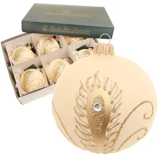 Krebs Glas Lauscha Christbaumkugeln, Beige, Glas, 8x8x8 cm, Dekoration, Weihnachtsdekoration, Weihnachtsbaumschmuck, Weihnachtskugeln