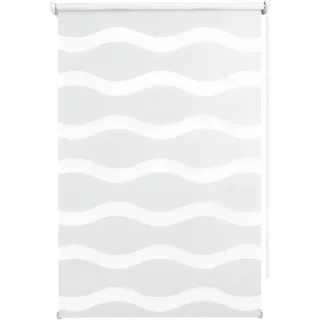 Good Life Doppelrollo WAVE 80 x 150 cm ohne Bohren/Klemmfix weiß