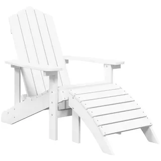 vidaXL Adirondack-Gartenstuhl HDPE mit Fußstütze 73 x 83 x 92 cm  weiß