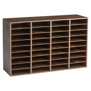 Vevor Dokumentenablage Holz Schreibtisch Organizer mit 36 Fächern Braun, Ablagefach für Standard-A4-Dokumente Akten & Papiere, mit Verstellbaren Einlegböden für Büro, Zuhause & Klassenzimmer, MDF