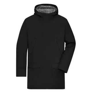 Men's Business Parka Klassischer, wattierter Parka mit angeschnittener Kapuze schwarz, Gr. S