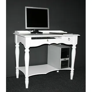 Massivholz Sekretär weiß Computertisch Schreibtisch holz Büro PC Tisch Landhaus