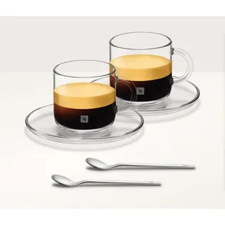 NESPRESSO Besteck-Set Nespresso VERTUO Lungo Set (180 ml) Kaffeetasse Unterteller Löffel