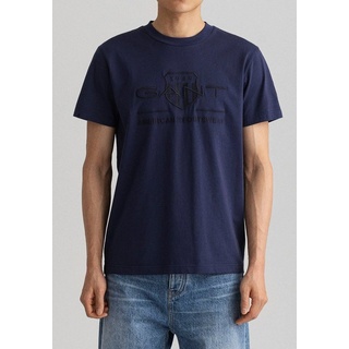 Gant T-Shirt D.1 GANT PRIDE PIQUE mit Logostickerei auf der Brust blau