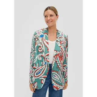 s.Oliver Jackenblazer Indoor-Blazer Satin-Blazer mit All-over-Muster blau XXXL (46)