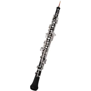 SHUAIGUO Professionelle Oboe C-Taste, halbautomatischer Stil, versilberte Tasten, Holzblasinstrument mit Oboenrohr-n, Lederetui, Tragetasche, Reinigungstuch, Mini-Schraubendreher