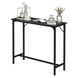 Bar-Set, 1 Tisch und 2 Stühle, schwarz, Spanplatte, Metall, 110x38x99cm, für Bar und Küche