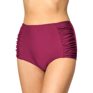 Merry Style Badehose Damen High Waist Bikinihose Bikini Unterteil MS10-119 | Hoher Bund mit Bauchweg-Effekt, seitliche Raffungen, UV-Schutz UPF 50+, schnelltrocknend, chlor- und salzwasserbeständig - 44
