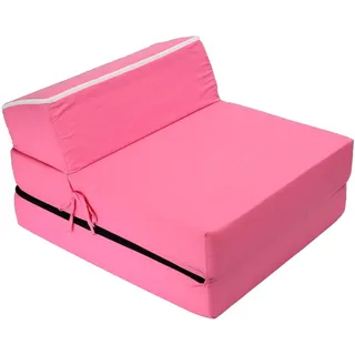 Klappmatratze Faltbare Kindermatratze – 3-in-1-Kindersofa & praktisches Kinderbett, Best for Kids, 12 cm hoch, (Einzelartikel, 3-in-1 Kindersofa, Kindersessel und Kindermatratze), faltbar, platzsparend, abnehmbarer Bezug rosa