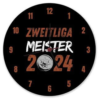 speecheese Wanduhr aus Alu St. Pauli Meisterschale Zweitliga Meister 2024 | mit Spruch Fußball Hamburg Reeperbahn Aufstieg Trophäe Wettbewerb Gewinner Felge