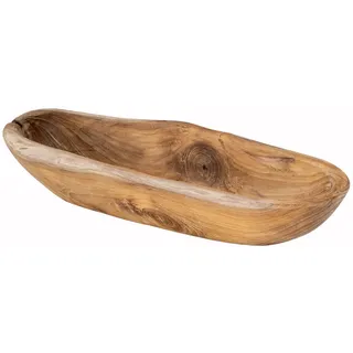 Levandeo® Dekoschale, Teakholz Schale ca. L39cm Massiv Holz Obstschale Schüssel Holzschale