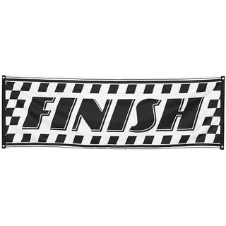 Boland - Banner Racing Finish, 74 x 220 cm | Polyester Dekoration, Autorennen, Zieleinlauf und Mottoparty, Fahne