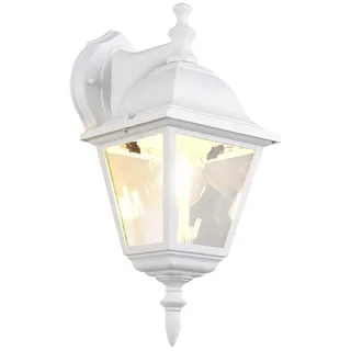 TRIO Leuchten LED Außen-Wandleuchte Landhausstil Laterne hängend Höhe 34cm, LED wechselbar, warmweiß, Außenleuchte zur Fassadenbeleuchtung, E27 Außenlampe Wand-Laterne weiß
