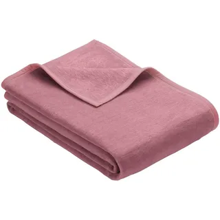 IBENA Uni Kniedecke Luxus Kuscheldecke 100 x 150 cm Rosa/Roségold