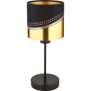 Tischleuchte Beistelllampe Nachttischlampe Wohnzimmerlampe Schwarz-matt Gold