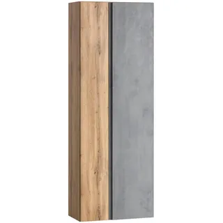 Held Hochschrank, Hellgrau, Eiche Wotan, Holzwerkstoff, 10 Fächer, 65x180x35 cm, Made in Germany, stehend, hängend, Badezimmer, Badezimmerschränke, Hochschränke
