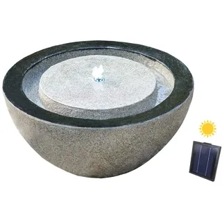 Kiom Gartenbrunnen Solar Springbrunnen FoBasin Solar 61x30 cm Led, 61 cm Breite grau