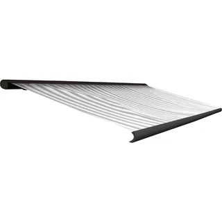 MCW Elektrische Kassettenmarkise H122, Markise Vollkassette 4x3m Acryl Grau/Weiß, Rahmen anthrazit