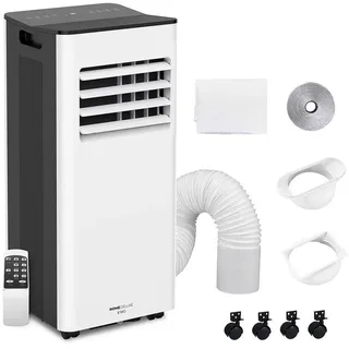 HOME DELUXE Mobile Klimaanlage KIMO - 9000 BTU | mobile Klimaanlage, mobiles Klimagerät, Fensterabdichtung, Abluftschlauch - Weiß