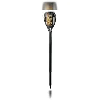 Lumineo Solarleuchte Kunststoff Ø12cm H.61,5cm 1 Stück schwarz/Flamme