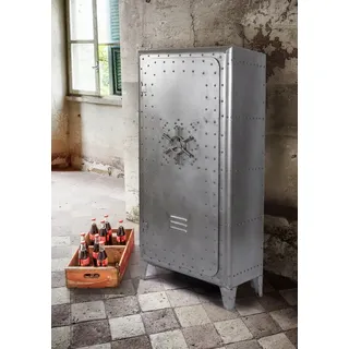 More2Home Beistellschrank TRESOR, Metall vintage silber, mit Regaleinteilung