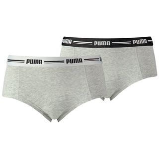 PUMA Damen Mini Shorts - Iconic, Soft Cotton Modal Stretch, Vorteilspack Grau S 2er Pack (1x2P)