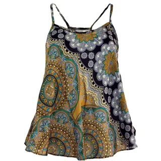 Guru-Shop T-Shirt Boho Trägertop, Sommertop, Damentop, Strandtop.. alternative Bekleidung, Festival, Hippie, Ethno Style gelb