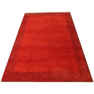 RaumTex Heinrich Gabbeh, Tulsi, rot, Orientteppich, handgeknüpft, 100% Schurwolle (90 x 160 cm)