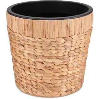 Decorasian 2er Set Blumentopf rund geflochten aus Seegras mit Kunststoffeinsatz zum bepflanzen - Pflanztopf - 2 Stück 34cm