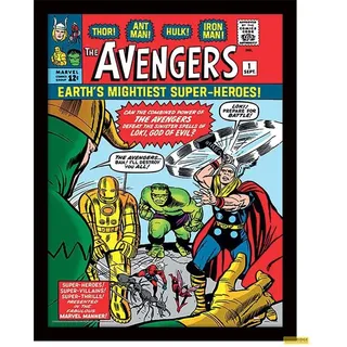 Pyramid, Bilder, Marvel Collector Print Poster im Rahmen Avangers vs. Loki Comic (30 x 40 cm)