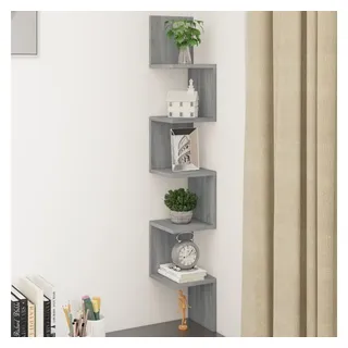 furnicato Wandregal Wand-Eckregal Holzwerkstoff 20x20x127,5 cm Grau Sonoma, 1-tlg., Stabile Nischenregal-Ablage mit hoher Belastbarkeit für Wohnzimmer grau