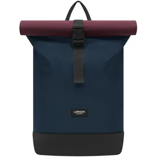 LARKSON Rucksack Damen & Herren Blau Rot – Janne Small | Rolltop Rucksack mit Laptopfach für Uni, Arbeit, Reise & Fahrrad, Backpack Tagesrucksack Klein, Wasserabweisend
