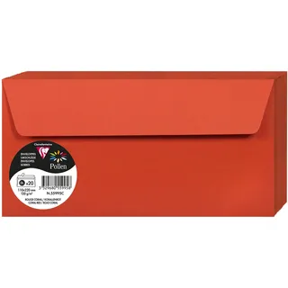 Clairefontaine Pollen DL 11x22cm 120 g/m2 Korallenrot 20 St. selbstklebend