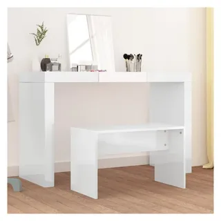 vidaXL Schminkhocker Hochglanz-Weiß 70 x 35 x 45 cm Weiß