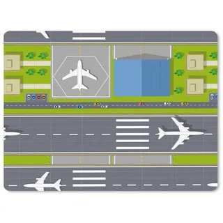 MuchoWow Mauspad Design - Flughafen - Flugzeug (1-St), Gaming, Büro, Mousepad XXL, Großes, Mausunterlage, 80x60 cm bunt 80 cm x 60 cm