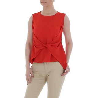 Ital-Design Klassische Bluse Damen Elegant Lagenlook Chiffon Bluse in Rot rot L