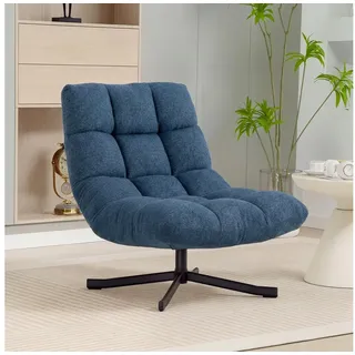 HOMCOM Relaxsessel drehbarer Loungesessel ohne Armlehne (Set, 1-St., 1), Ohne Armlehnen, breiter Sitz, drehbar, wasserabweisend blau