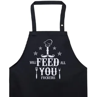 EXPRESS-STICKEREI Schürze Kochen Unisex - mit besticktem Design lustige Kochschürze Grillschürze für Frauen/Männer Verstellbare Latzschürze Küchenschürze Geschenk Grillfans Hobbykoch Bäcker - 0.8m x 1m