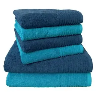 Dyckhoff Brillant Handtuchset  6-tlg. blau/türkis