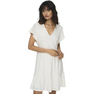Only Kleid ONLSANDRA S/S V-NECK DRESS in Weiß L