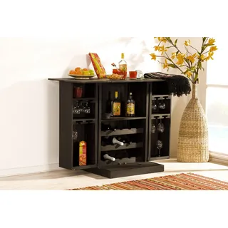 Kolonialstil Bar Barschrank Weinschrank Weinregal MEXICO - 2 Drehtüren - schwarzbraun - wenge