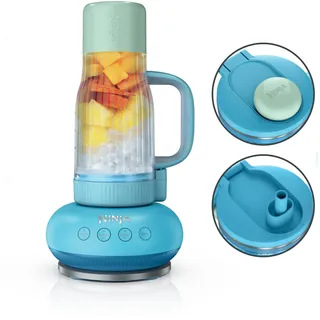 Ninja Blendboss Persönlicher Entsafter für Smoothies und gefrorene Getränke, 670 ml, Reisebecher mit auslaufsicherem Deckel, Trinköffnung und abnehmbarem Strohhalm, Auto-iQ-Technologie, 1200 Punkte