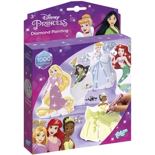 Totum 44227 Disney Princess Diamond Painting Set: Gestalte funkelnde Bilder von Arielle, Belle und Rapunzel mit wunderschönen Glitzersteinen
