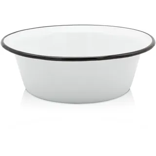 KRÜGER Emaille-Schüssel Weiß - schnitt- & kratzfeste Oberfläche - spülmaschinengeeignet - ideal für Salate & Naschereien. (Weiß, 24 cm)