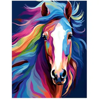 Diamond Painting Tier Horse,Diamond Painting Erwachsene Color Horse,Diamond Art Erwachsene Set Home Wand Dekor for Gift(30x40cm)