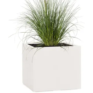 Pflanzwerk® Pflanzkübel CUBE Premium Fiberglas Blumenkübel Frostbeständig mit Lotus-Effekt, Lotus-Effekt - Handgefertigt - Eckig - Frostbeständig gelb 23 cm x 23 cm x 23 cm