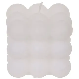 ReWu Stumpenkerze Kerze, Bubble, ca. 6 x 5,5 cm, 3-farbig sortiert weiß