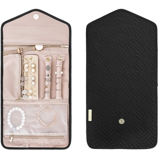 bagsmart Schmuck Organizer Tasche Reise Schmuckaufbewahrung für Ringe, Ohrringe, Halsketten, Uhren, Schwarz